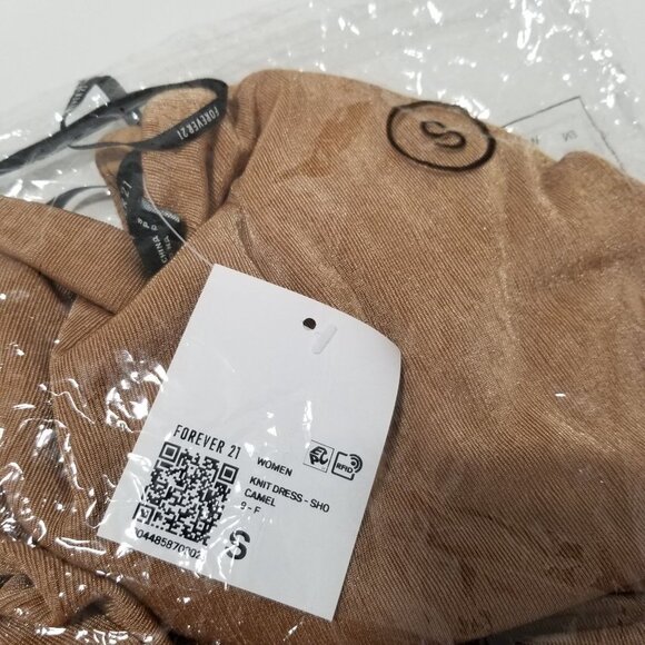NWT Forever 21 Ruched One-Shoulder Dress in Camel Size S - Picture 6 of 7